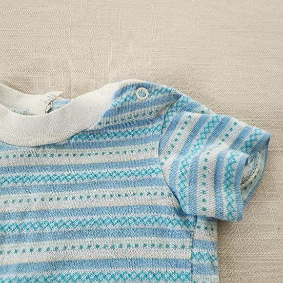 Vintage Striped Blue Tee 6-12 months - Picture 2 of 7